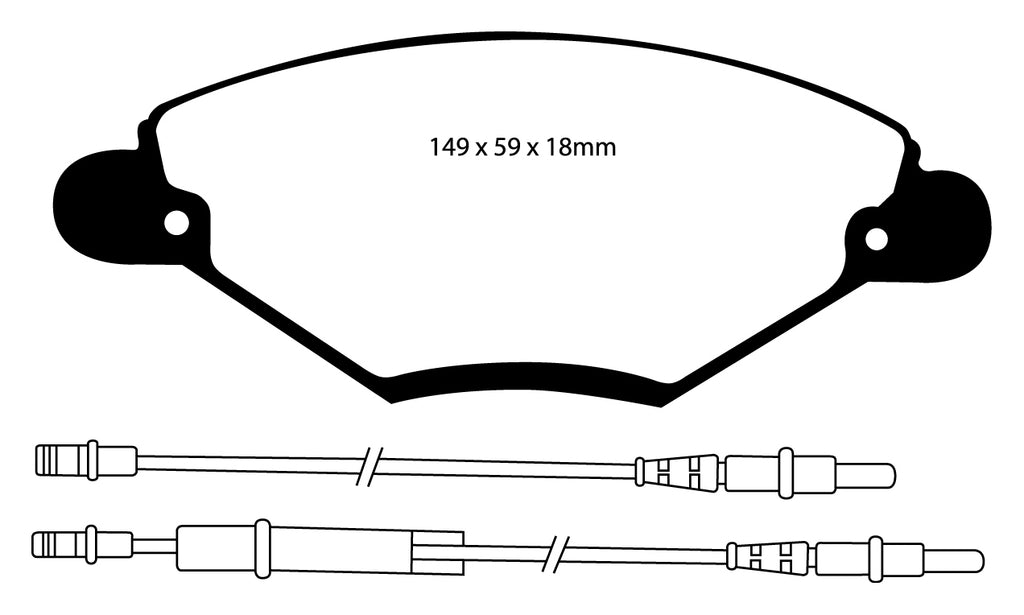 Pastiglie Freni Sportive EBC Verdi Anteriore CITROEN C5 1.6 TD Cv  dal 2005 al 2008 Pinza  Diametro disco 282mm