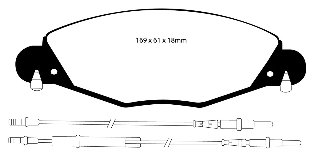 Pastiglie Freni Sportive EBC Verdi Anteriore CITROEN C5 2.0 TD Cv  dal 2004 al 2008 Pinza  Diametro disco 288mm