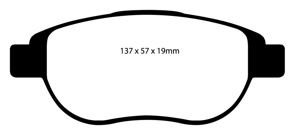 Pastiglie Freni Sportive EBC Verdi Anteriore PEUGEOT 1007 1.6 TD Cv  dal 2007 al 2009 Pinza Bosch Diametro disco 282mm