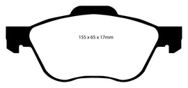 Pastiglie Freni Sportive EBC Verdi Anteriore NISSAN Primera P11 2 Cv  dal 1999 al 2002 Pinza ATE Diametro disco 280mm