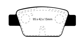 Pastiglie Freni Sportive EBC Verdi Posteriore ALFA ROMEO Mito 1.3 TD Cv 90 dal 2008 al 2010 Pinza Bosch Diametro disco 251mm