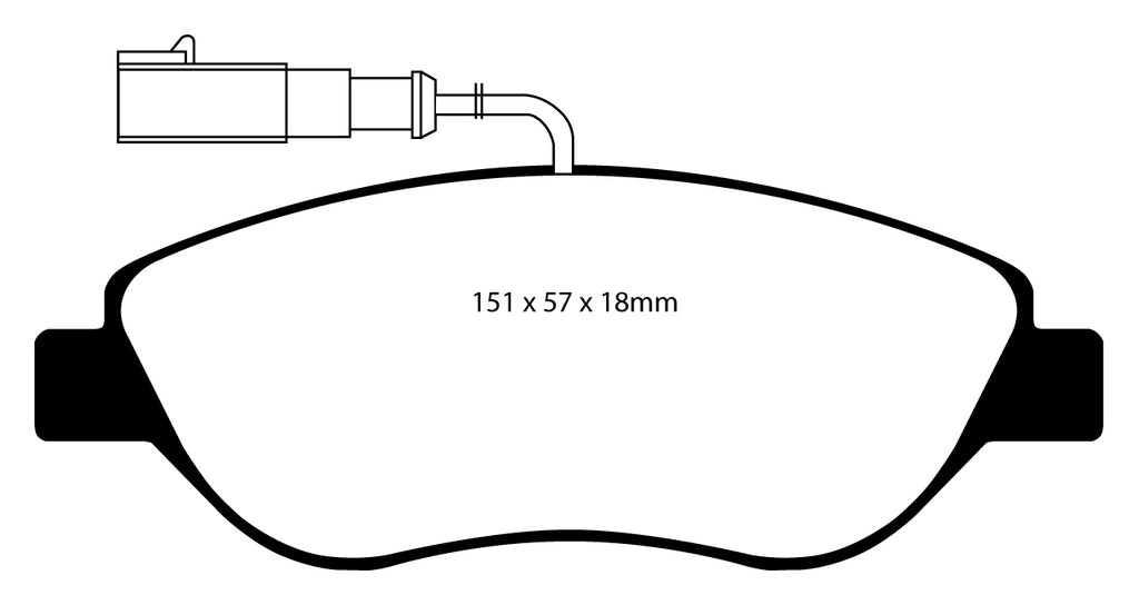 Pastiglie Freni Sportive EBC Verdi Anteriore FIAT Bravo 1.4 Turbo Cv 150 dal 2007 al 2010 Pinza Bosch Diametro disco 281mm