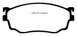 Pastiglie Freni Sportive EBC Verdi Anteriore MAZDA 323 2.0 Cv  dal 2001 al 2004 Pinza Sumitomo Diametro disco 274mm