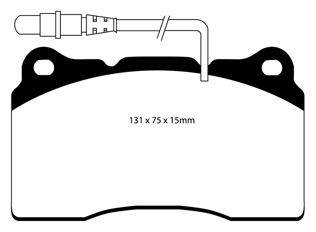 Pastiglie Freni Sportive EBC Verdi Anteriore PEUGEOT 607 3.0 Cv  dal 2000 al 2004 Pinza Brembo Diametro disco 309mm