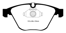 Pastiglie Freni Sportive EBC Verdi Anteriore BMW Serie 5 (E60) 520 2.0 TD Cv 177 dal 2007 al 2010 Pinza ATE Diametro disco 324mm