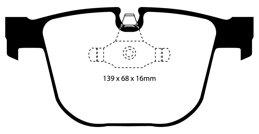 Pastiglie Freni Sportive EBC Verdi Posteriore BMW Serie 5 (E60) 535 3.0 TD Cv  dal 2004 al 2010 Pinza ATE Diametro disco 345mm