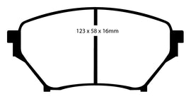 Pastiglie Freni Sportive EBC Verdi Anteriore MAZDA MX5 (Mk2) Sport NB 1.8 Cv  dal 2001 al 2005 Pinza Sumitomo Diametro disco 269mm