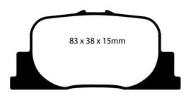 Pastiglie Freni Sportive EBC Verdi Posteriore TOYOTA Prius NHW20 1.5 Hybrid Cv  dal 2004 al 2010 Pinza  Diametro disco 269mm