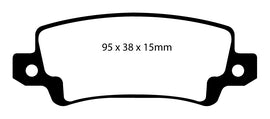 Pastiglie Freni Sportive EBC Verdi Posteriore TOYOTA Corolla CDE120 2.0 TD Cv  dal 2002 al 2007 Pinza  Diametro disco 280mm