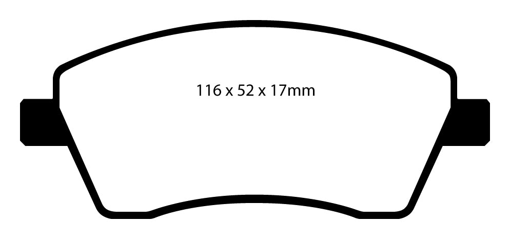 Pastiglie Freni Sportive EBC Verdi Anteriore NISSAN Micra (K12) 1 Cv  dal 2003 al 2010 Pinza TRW Diametro disco 260mm