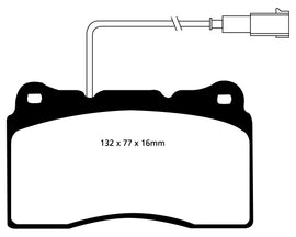 Pastiglie Freni Sportive EBC Verdi Anteriore LANCIA Delta 1.8 Turbo Cv  dal 2008 al 2010 Pinza Brembo Diametro disco 330mm