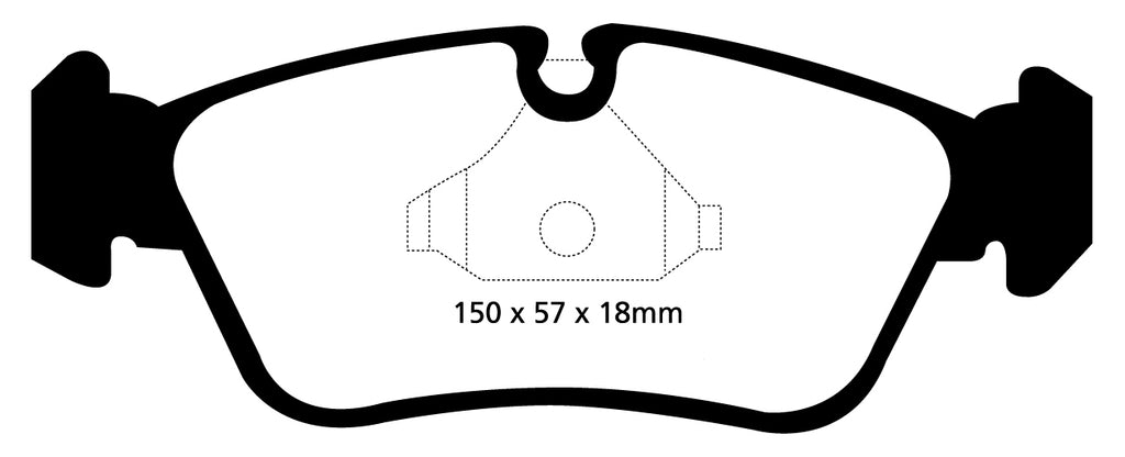 Pastiglie Freni Sportive EBC Verdi Anteriore BMW Serie 1 (E87) 120 2 Cv 150 dal 2004 al 2005 Pinza ATE Diametro disco 292mm