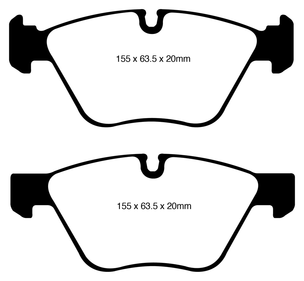 Pastiglie Freni Sportive EBC Verdi Anteriore BMW Serie 1 (E81) 123 2.0 TD Cv  dal 2007 al 2010 Pinza ATE Diametro disco 330mm