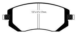 Pastiglie Freni Sportive EBC Verdi Anteriore SUBARU Forester 2.0 Cv  dal 2002 al 2005 Pinza Tokico Diametro disco 277mm