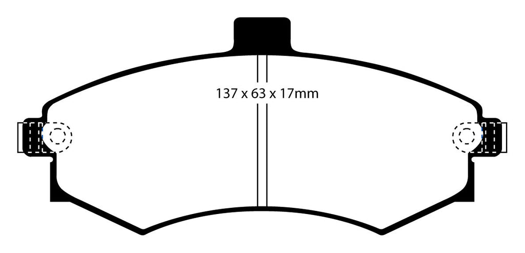 Pastiglie Freni Sportive EBC Verdi Anteriore HYUNDAI Elantra 1.6 Cv  dal 2001 al 2003 Pinza  Diametro disco 257mm