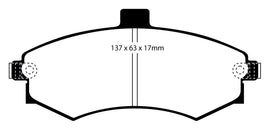 Pastiglie Freni Sportive EBC Verdi Anteriore HYUNDAI Elantra 1.6 Cv  dal 2001 al 2003 Pinza  Diametro disco 257mm