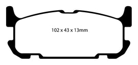 Pastiglie Freni Sportive EBC Verdi Posteriore MAZDA MX5 (Mk2) Sport NB 1.8 Cv  dal 2001 al 2005 Pinza Akebono Diametro disco 275mm