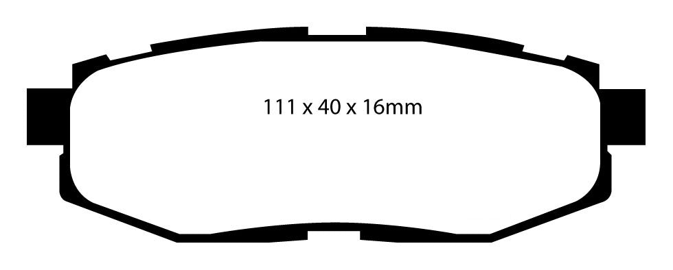 Pastiglie Freni Sportive EBC Verdi Posteriore SUBARU BRZ 2 Cv 200 dal 2012 al 2021 Pinza  Diametro disco 290mm