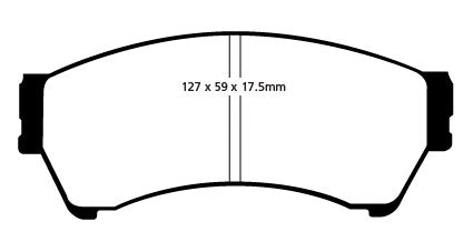 Pastiglie Freni Sportive EBC Verdi Anteriore MAZDA 6 GH 1.8 Cv 120 dal 2007 al 2013 Pinza  Diametro disco 299mm