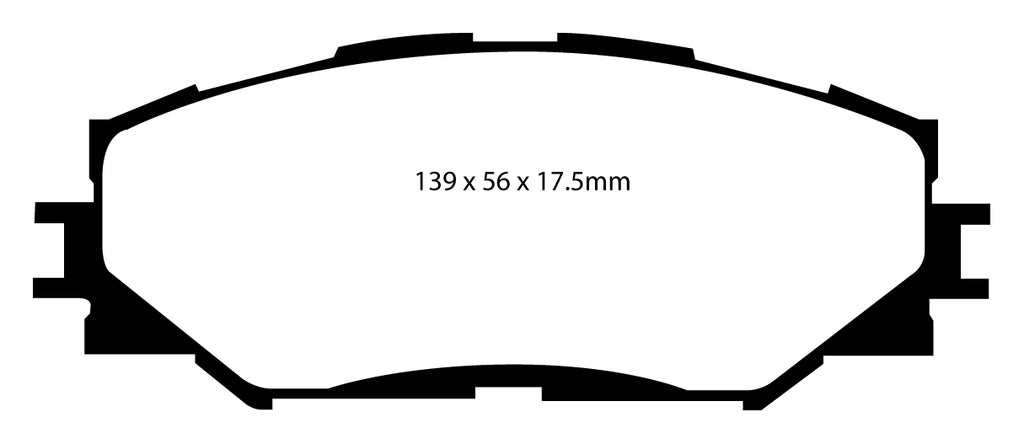 Pastiglie Freni Sportive EBC Verdi Anteriore SUBARU Trezia 1.3 Cv  dal 2012 al 2017 Pinza Akebono Diametro disco 275mm