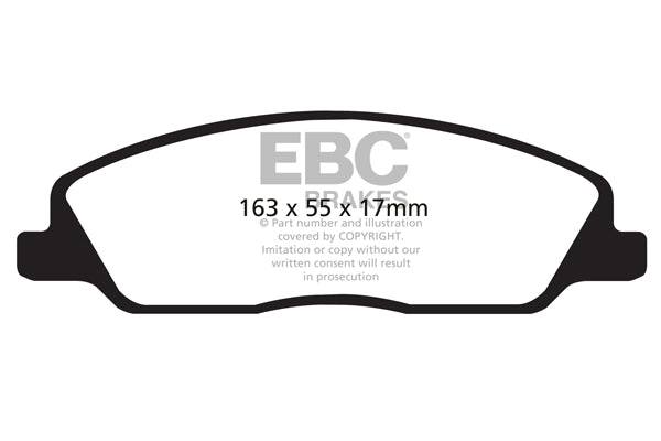 Pastiglie Freni Sportive EBC Verdi Anteriore FORD Mustang (5th Generation) 3.7 Cv  dal 2010 al 2014 Pinza  Diametro disco 316mm