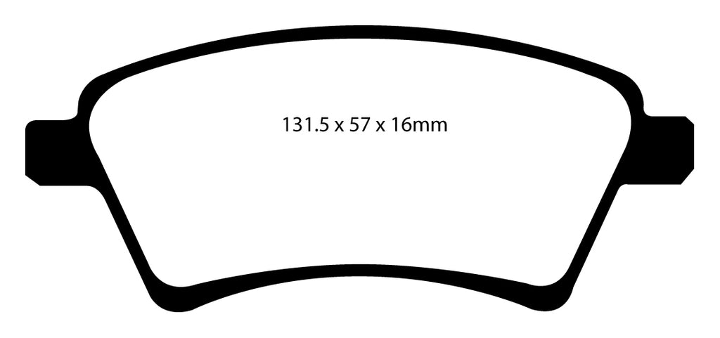 Pastiglie Freni Sportive EBC Verdi Anteriore SUZUKI SX4 1.5 Cv  dal 2009 al 2010 Pinza TRW Diametro disco 280mm