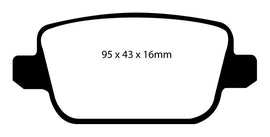 Pastiglie Freni Sportive EBC Verdi Posteriore FORD Galaxy (Mk2) 1.6 TD Cv  dal 2011 al 2015 Pinza TRW Diametro disco 302mm
