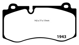 Pastiglie Freni Sportive EBC Verdi Anteriore MERCEDES-BENZ Classe E (W211) E420 TD  Cv  dal 2006 al 2009 Pinza Brembo Diametro disco 350mm