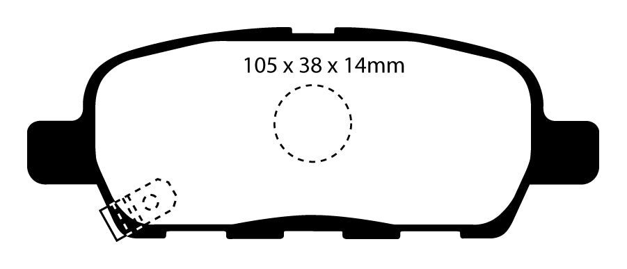 Pastiglie Freni Sportive EBC Verdi Posteriore NISSAN Cube 1.5 TD Cv  dal 2009 al 2011 Pinza Akebono Diametro disco 292mm