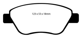 Pastiglie Freni Sportive EBC Verdi Anteriore OPEL ADAM 1.0 Turbo Cv 115 dal 2014 al 2019 Pinza Bosch Diametro disco 256mm