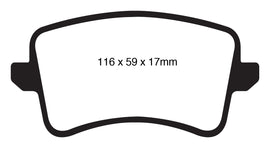 Pastiglie Freni Sportive EBC Verdi Posteriore AUDI A4 Allroad quattro 2.0 TD Cv  dal 2009 al 2016 Pinza TRW Diametro disco 300mm