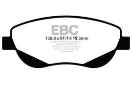 Pastiglie Freni Sportive EBC Verdi Anteriore TOYOTA Avensis 2.0 TD Cv  dal 2015 al 2018 Pinza  Diametro disco 320mm