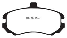 Pastiglie Freni Sportive EBC Verdi Anteriore HYUNDAI Elantra 1.6 Cv  dal 2003 al 2005 Pinza  Diametro disco 257mm