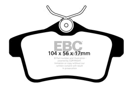 Pastiglie Freni Sportive EBC Verdi Posteriore PEUGEOT 3008 1.2 Turbo Cv 130 dal 2015 al 2017 Pinza  Diametro disco 267mm