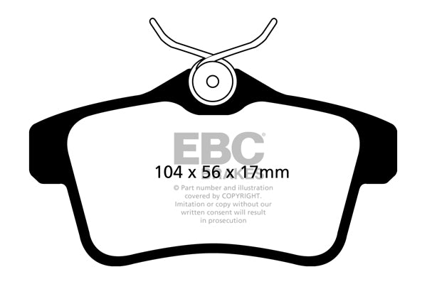 Pastiglie Freni Sportive EBC Verdi Posteriore CITROEN C4 2nd Generation 1.4 Cv 95 dal 2010 al 2018 Pinza  Diametro disco 267mm