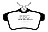 Pastiglie Freni Sportive EBC Verdi Posteriore CITROEN C4 2nd Generation 1.4 Cv 95 dal 2010 al 2018 Pinza  Diametro disco 267mm