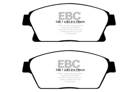 Pastiglie Freni Sportive EBC Verdi Anteriore OPEL Ampera 1.4 and Electric Cv  dal 2012 al 2016 Pinza  Diametro disco 300mm