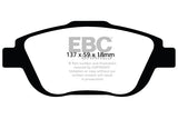 Pastiglie Freni Sportive EBC Verdi Anteriore OPEL Corsa (F) 1.2 Cv 75 dal 2020 al 2022 Pinza Bosch Diametro disco 282mm