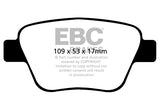 Pastiglie Freni Sportive EBC Verdi Posteriore SKODA Octavia (1Z) 1.2 Turbo Cv 105 dal 2010 al 2013 Pinza Bosch Diametro disco 272mm