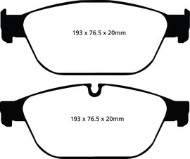 Pastiglie Freni Sportive EBC Verdi Anteriore AUDI A8 quattro D4/4H 4.0 Twin Turbo Cv 420 dal 2012 al 2017 Pinza ATE Diametro disco 380mm