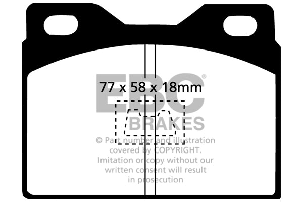 Pastiglie Freni EBC Ultimax Anteriore PORSCHE 924 2.0 Cv  dal 1976 al 1983 Pinza ATE Diametro disco 257mm