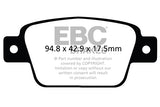 Pastiglie Freni Sportive EBC Verdi Posteriore LANCIA Delta 1.4 Turbo Cv 120 dal 2010 al 2014 Pinza Bosch Diametro disco 251mm