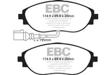 Pastiglie Freni Sportive EBC Verdi Anteriore AUDI A3 8Y 1.4 Turbo hybrid (40) Cv 204 dal 2020 al 2022 Pinza TRW Diametro disco 340mm