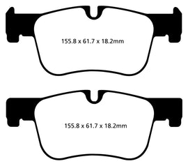 Pastiglie Freni Sportive EBC Verdi Anteriore BMW Serie 1 (F20) 118 1.6 Turbo Cv  dal 2011 al 2016 Pinza ATE Diametro disco 300mm