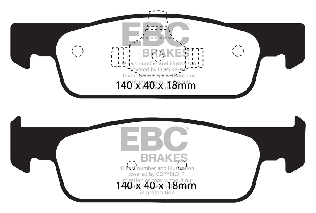 Pastiglie Freni Sportive EBC Verdi Anteriore DACIA Logan 0.9 Turbo Cv  dal 2012 al 2015 Pinza ATE Diametro disco 258mm