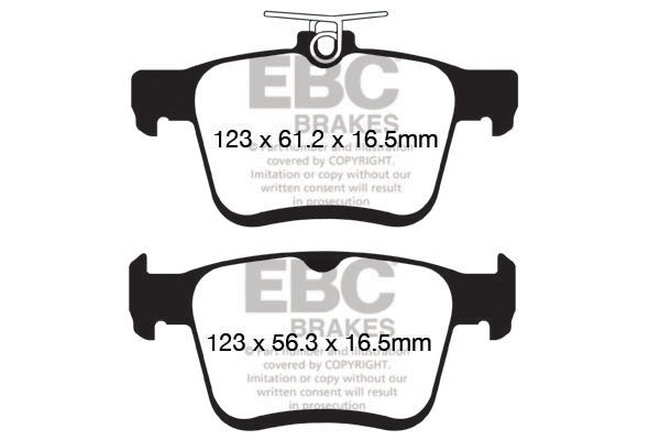 Pastiglie Freni Sportive EBC Verdi Posteriore SEAT Ateca 1.0 Turbo Cv 116 dal 2016 al 2022 Pinza ATE Diametro disco 272mm