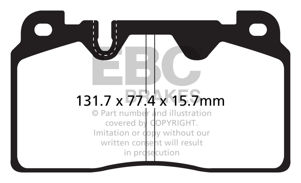 Pastiglie Freni Sportive EBC Verdi Anteriore AUDI A6 C7/4G 1.8 Turbo Cv 190 dal 2014 al 2018 Pinza Brembo Diametro disco 345mm