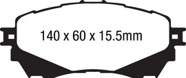 Pastiglie Freni Sportive EBC Verdi Anteriore MAZDA 6 GJ 2 Cv 145 dal 2012 al 2016 Pinza  Diametro disco 297mm