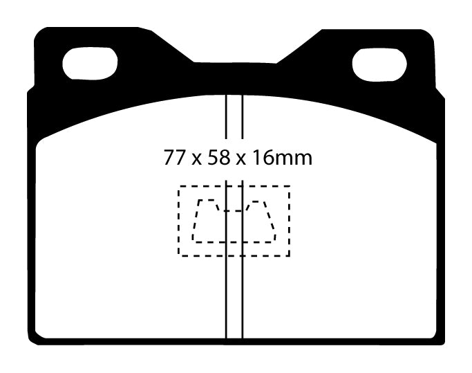 Pastiglie Freni Sportive EBC Verdi Anteriore AUDI 100 1.6 Cv  dal 1974 al 1976 Pinza ATE Diametro disco 257mm