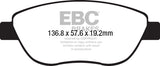 Pastiglie Freni Sportive EBC Verdi Anteriore FIAT 500L 0.9 Turbo Cv 105 dal 2012 al 2021 Pinza Bosch Diametro disco 284mm